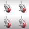 Service Caster 3 Inch SS Red Polyurethane Swivel 10mm Threaded Stem Caster Set Brake SCC SCC-SSTS20S314-PPUB-RED-TLB-M1015-4 - alternate 1